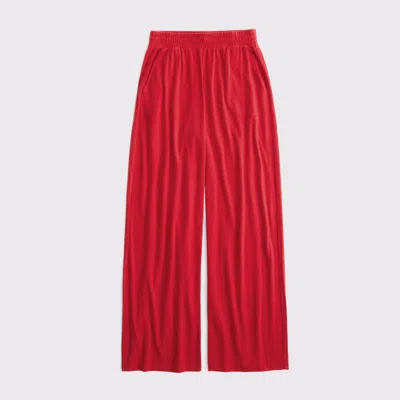 Abercrombie & Fitch Lounge Brushed Wide Leg Sweatpant In Red