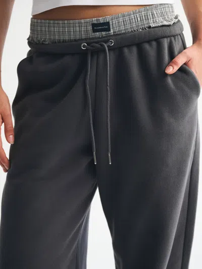 Abercrombie & Fitch High Rise Sunday Baggy Sweatpant In Black
