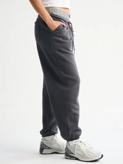 Abercrombie & Fitch High Rise Sunday Baggy Sweatpant In Black