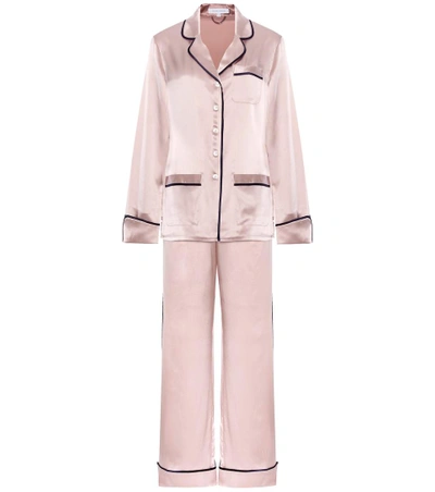 Olivia Von Halle Coco Silk-satin Pyjama Set In Oyster