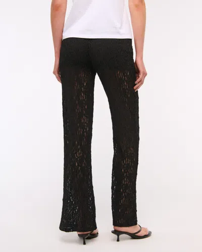 Abercrombie & Fitch High Rise Knit Lace Pant In Black