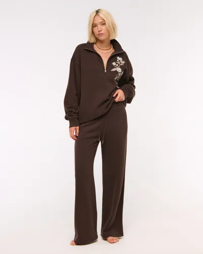 Abercrombie & Fitch High Rise Wide Leg Sunday Sweatpant In Brown