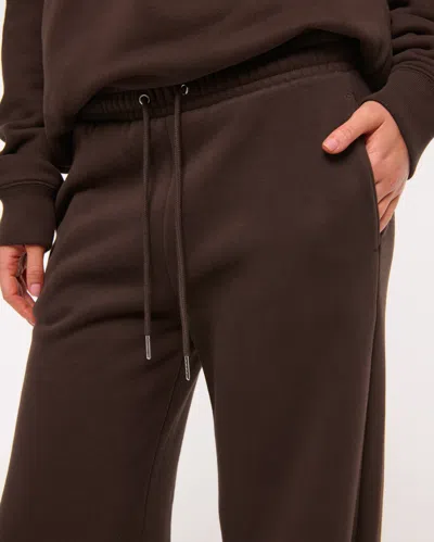 Abercrombie & Fitch High Rise Wide Leg Sunday Sweatpant In Brown