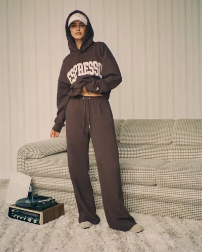 Abercrombie & Fitch High Rise Wide Leg Sunday Sweatpant In Brown
