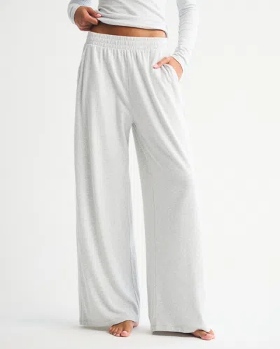 Abercrombie & Fitch Lounge Brushed Wide Leg Sweatpant In Gray