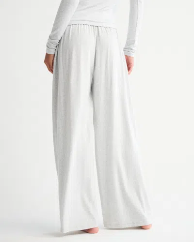 Abercrombie & Fitch Lounge Brushed Wide Leg Sweatpant In Gray