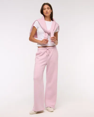 Abercrombie & Fitch High Rise Wide Leg Sunday Sweatpant In Pink