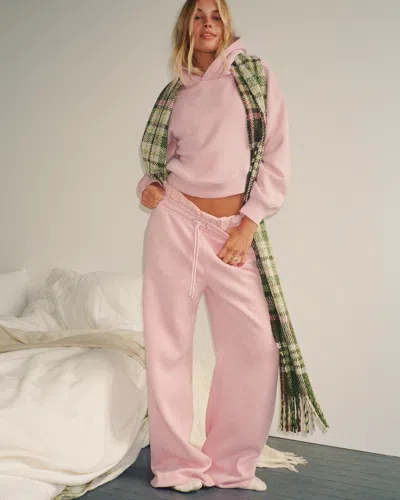 Abercrombie & Fitch High Rise Wide Leg Sunday Sweatpant In Pink