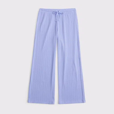 Abercrombie & Fitch Lounge Rib Wide Leg Sweatpant In Blue