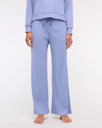 Abercrombie & Fitch Lounge Rib Wide Leg Sweatpant In Blue