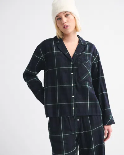 Abercrombie & Fitch Flannel Sleep Shirt In Blue