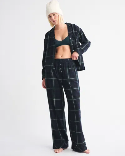 Abercrombie & Fitch Flannel Sleep Pant In Blue