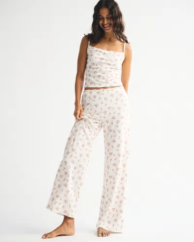 Abercrombie & Fitch Pointelle Wide Leg Sleep Pant In Multi