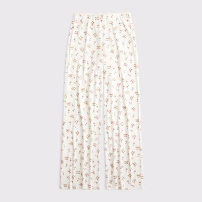 Abercrombie & Fitch Pointelle Wide Leg Sleep Pant In Multi