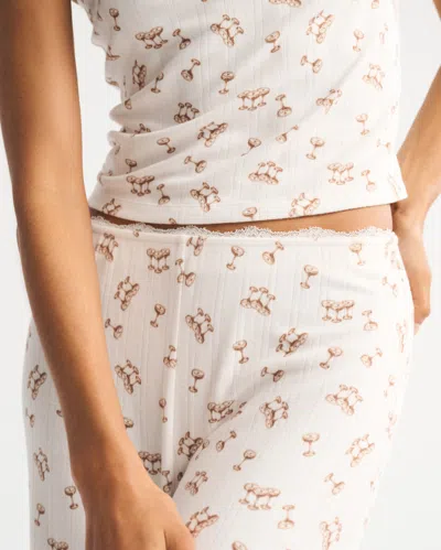 Abercrombie & Fitch Pointelle Wide Leg Sleep Pant In Multi