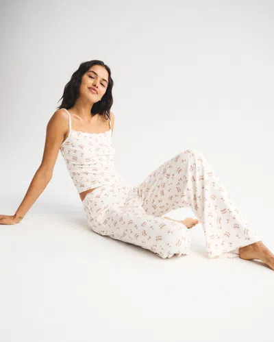 Abercrombie & Fitch Pointelle Wide Leg Sleep Pant In Multi