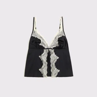 Abercrombie & Fitch Lace And Satin Sleep Cami In Black
