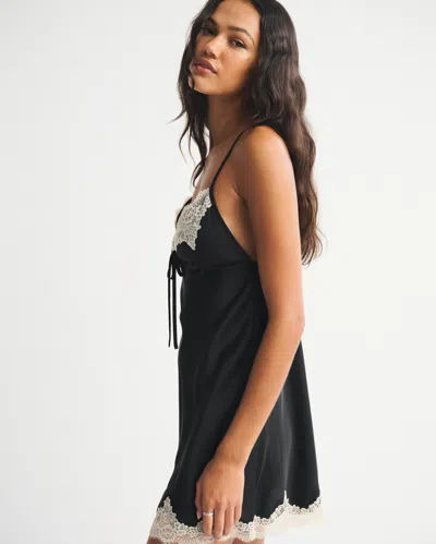 Abercrombie & Fitch Lace And Satin Nightie In Black