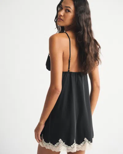 Abercrombie & Fitch Lace And Satin Nightie In Black
