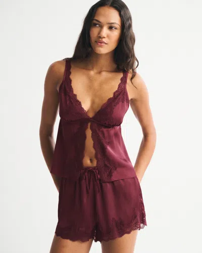 Abercrombie & Fitch Lace And Satin Sleep Cami In Red