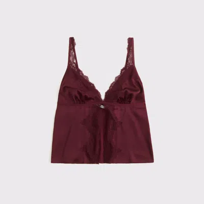 Abercrombie & Fitch Lace And Satin Sleep Cami In Red
