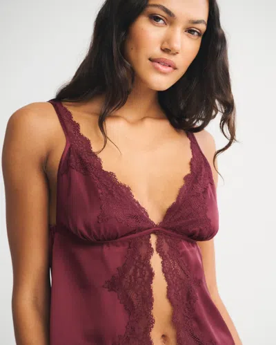 Abercrombie & Fitch Lace And Satin Sleep Cami In Red