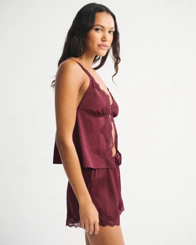 Abercrombie & Fitch Lace And Satin Sleep Cami In Red