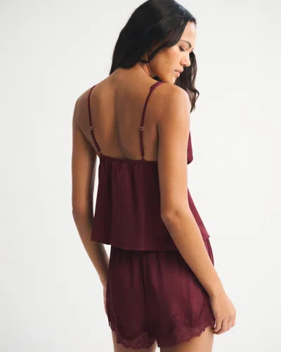 Abercrombie & Fitch Lace And Satin Sleep Cami In Red