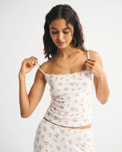 Abercrombie & Fitch Pointelle Sleep Cami In White