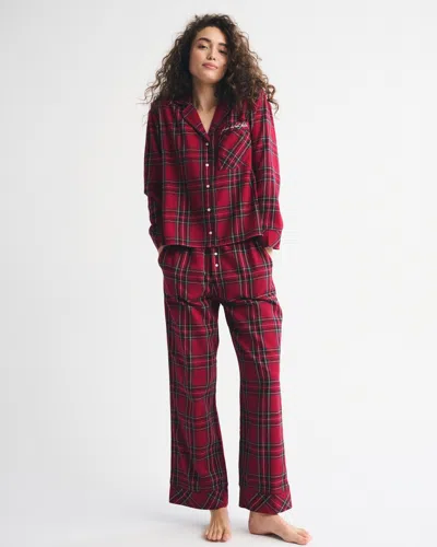Abercrombie & Fitch Flannel Sleep Pant In Red
