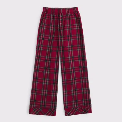 Abercrombie & Fitch Flannel Sleep Pant In Red