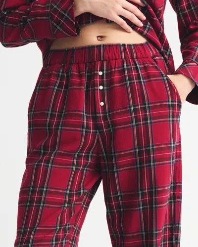 Abercrombie & Fitch Flannel Sleep Pant In Red