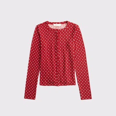 Abercrombie & Fitch Pointelle Button-through Sleep Top In Red