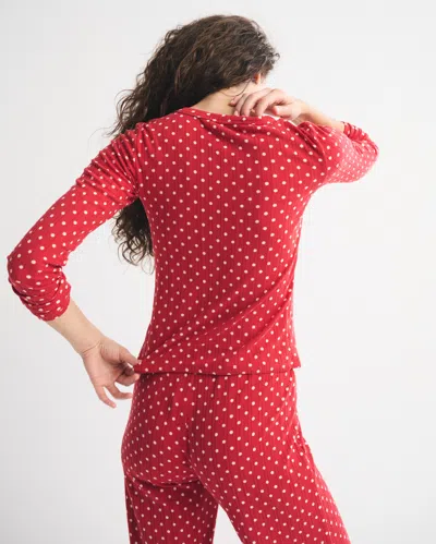 Abercrombie & Fitch Pointelle Button-through Sleep Top In Red