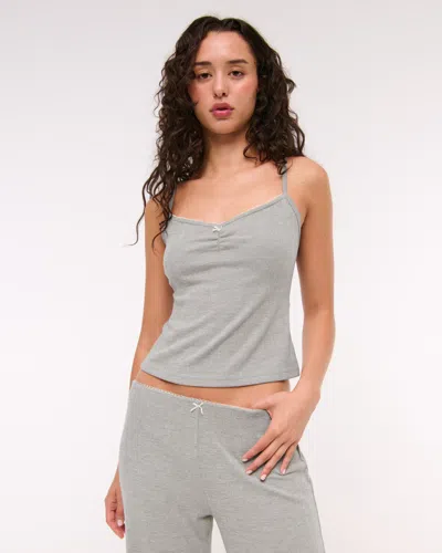 Abercrombie & Fitch Pointelle Sleep Cami In Gray