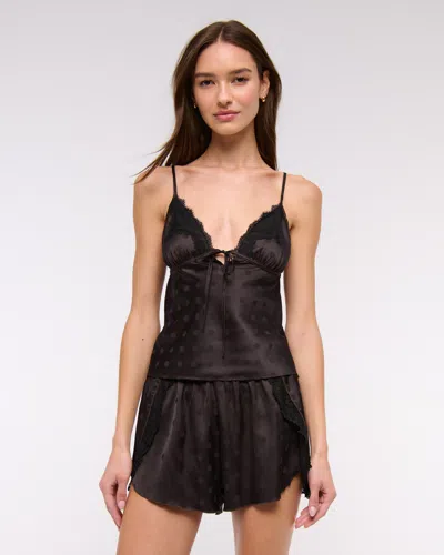 Abercrombie & Fitch Jacquard Lace And Satin Sleep Cami In Multi