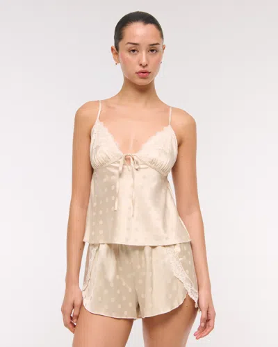 Abercrombie & Fitch Jacquard Lace And Satin Sleep Cami In Multi