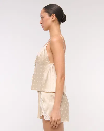 Abercrombie & Fitch Jacquard Lace And Satin Sleep Cami In Multi