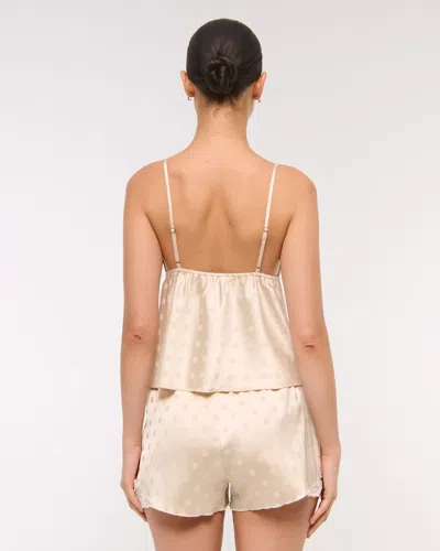 Abercrombie & Fitch Jacquard Lace And Satin Sleep Cami In Multi