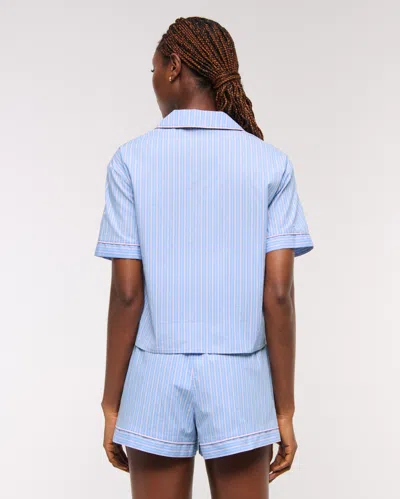 Abercrombie & Fitch Short-sleeve Tie-front Sleep Shirt In Multi