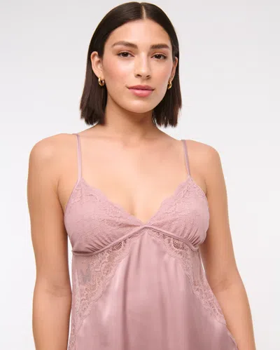 Abercrombie & Fitch Sheer Lace-trim Nightie In Multi