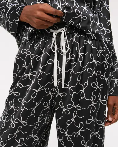 Abercrombie & Fitch Satin Sleep Pant In Black