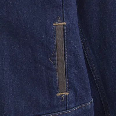 Abercrombie & Fitch Embroidered Denim Zip-up Jacket In Blue