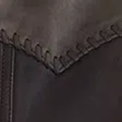 Abercrombie & Fitch Western Genuine Leather Jacket In Black