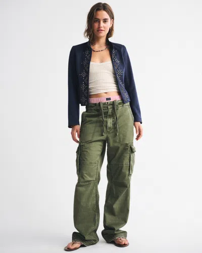 Abercrombie & Fitch Vegan Suede Embellished Jacket In Purple