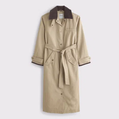 Abercrombie & Fitch Waxed Mac Coat In Green