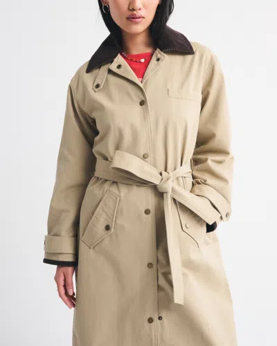 Abercrombie & Fitch Waxed Mac Coat In Green