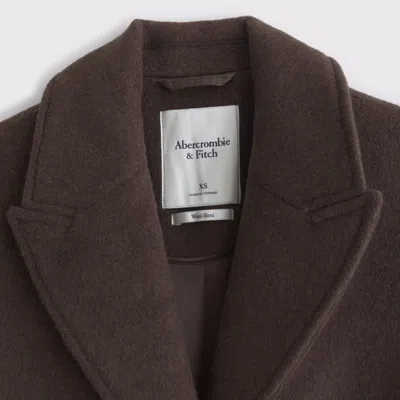 Abercrombie & Fitch Recycled Wool-blend Tailored Topcoat In Brown