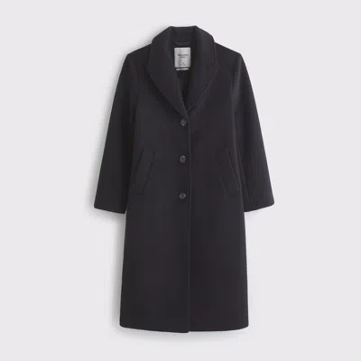 Abercrombie & Fitch Wool-blend Tailored Topcoat In Black