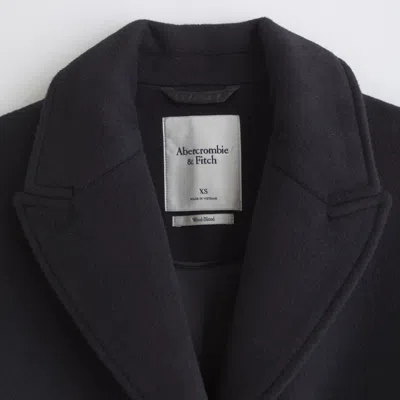 Abercrombie & Fitch Wool-blend Tailored Topcoat In Black